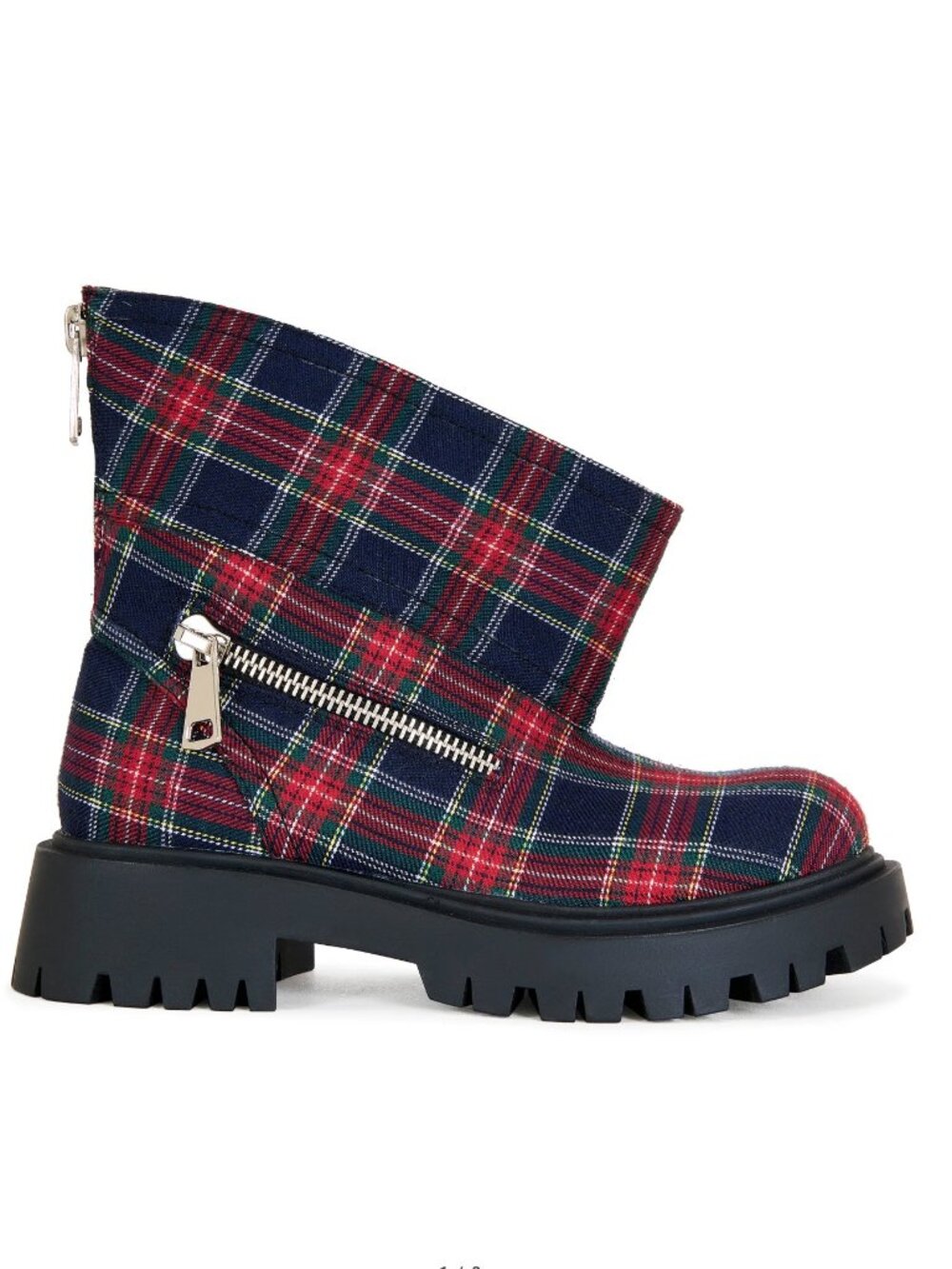 New In Box Azalea Wang Multi Plaid Chunky Combat - Ankle Boots